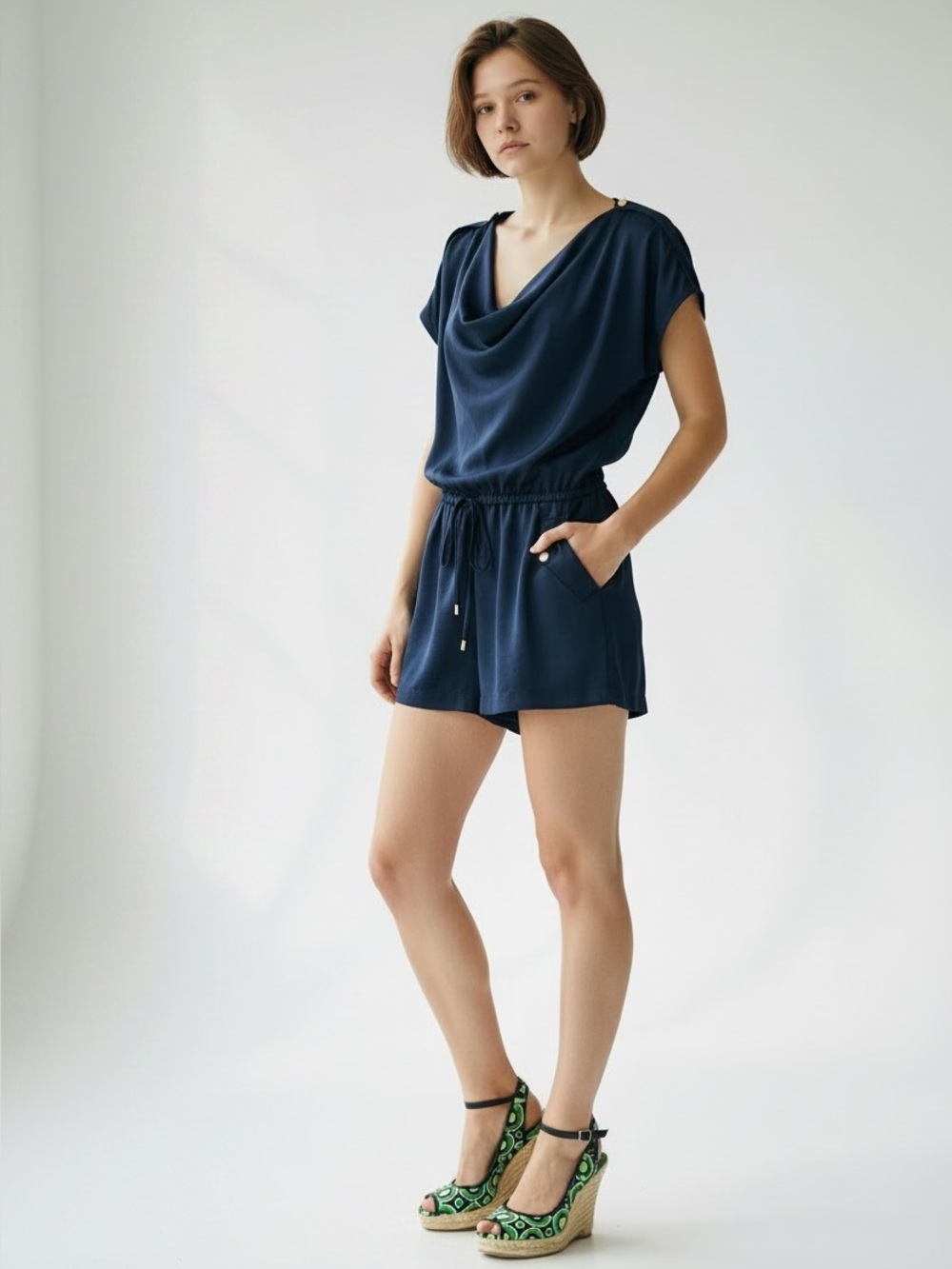 Love on a Hanger Navy Blue Romper